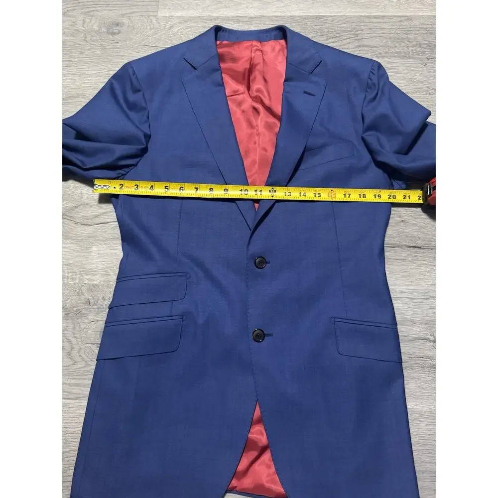 SuitSupply Sienna Jacket 42L Blue Drago Wool Super 130s Blazer Sport Coat EUC